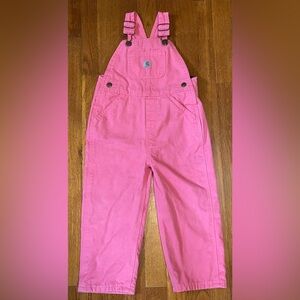 Carhartt Toddler Baby Girl Pink Fleece Lined Bib Overalls 3T